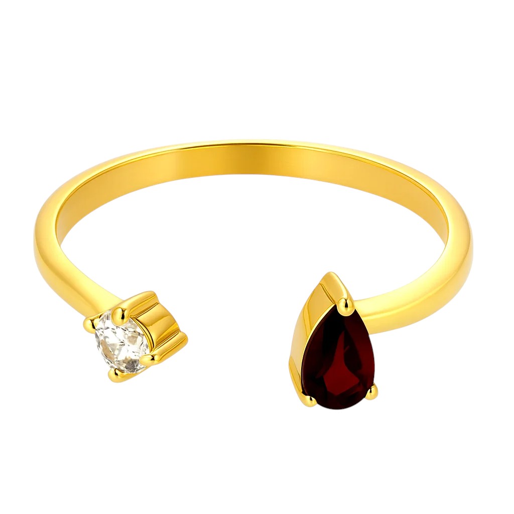 18K Gold Over Brass Pear Cut Gemstones Ring size 5-8 Jewelry RM-1788 TGR1066