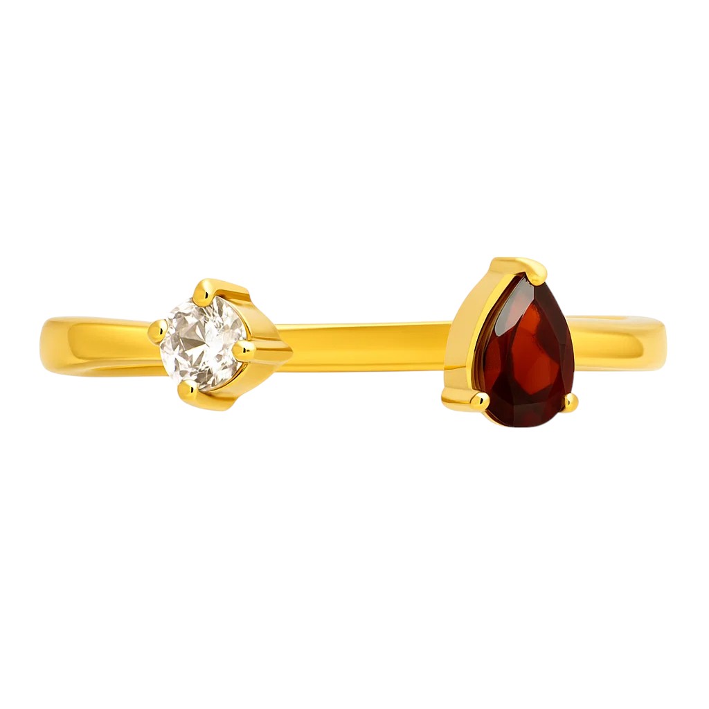 18K Gold Over Brass Pear Cut Gemstones Ring size 5-8 Jewelry RM-1788 TGR1066